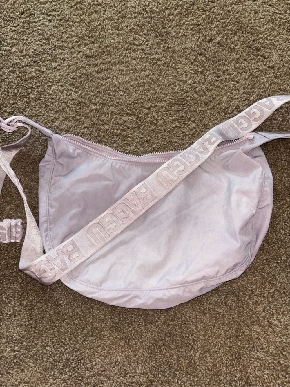 BAGGU Lavender Crescent Crossbody Bag with Branded Strap - Picture 4 of 4
